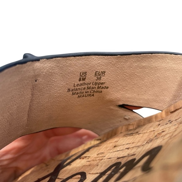 Sam Edelman Maura espadrille suede wedge sandals open-toe black womens 8 - Picture 9 of 10